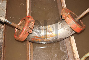 Twin wall bend pipe inspection equipment